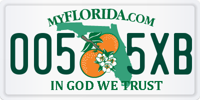 FL license plate 0055XB