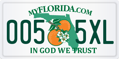 FL license plate 0055XL