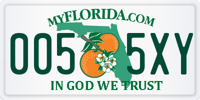 FL license plate 0055XY