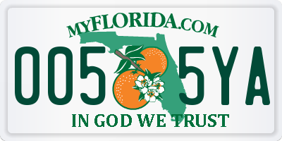 FL license plate 0055YA