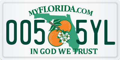 FL license plate 0055YL
