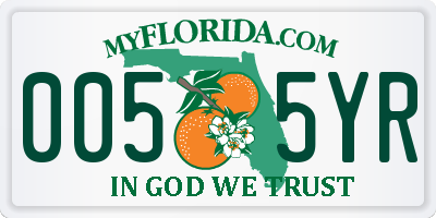 FL license plate 0055YR