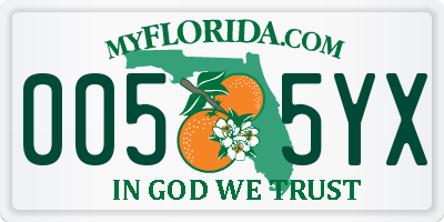 FL license plate 0055YX