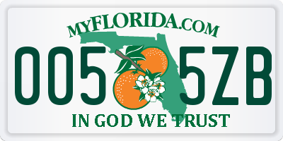 FL license plate 0055ZB