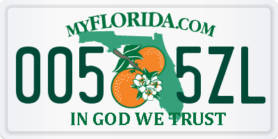 FL license plate 0055ZL
