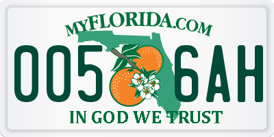 FL license plate 0056AH
