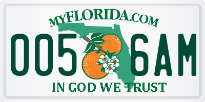 FL license plate 0056AM