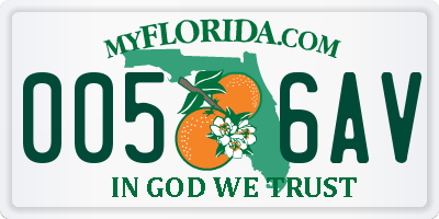 FL license plate 0056AV