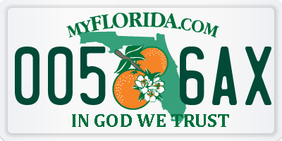 FL license plate 0056AX