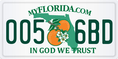 FL license plate 0056BD