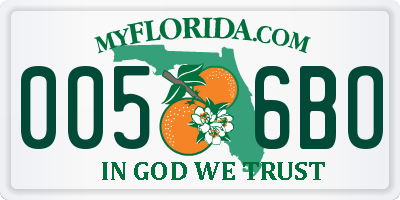 FL license plate 0056BO