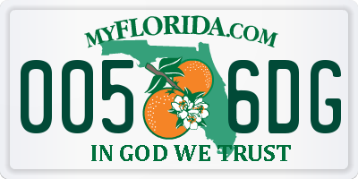 FL license plate 0056DG