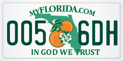 FL license plate 0056DH