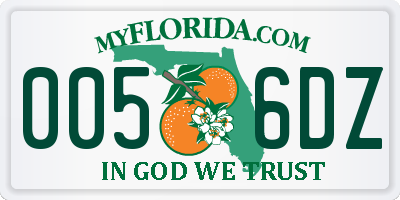 FL license plate 0056DZ