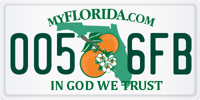 FL license plate 0056FB