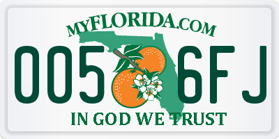 FL license plate 0056FJ