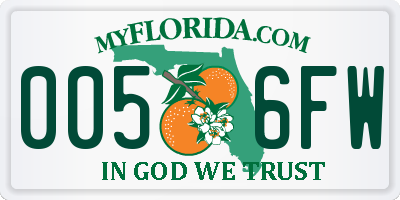 FL license plate 0056FW
