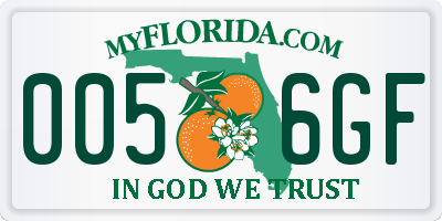 FL license plate 0056GF