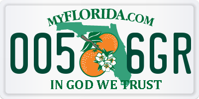 FL license plate 0056GR