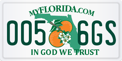 FL license plate 0056GS