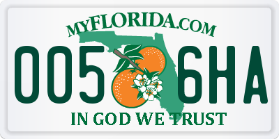 FL license plate 0056HA