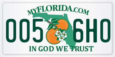 FL license plate 0056HO