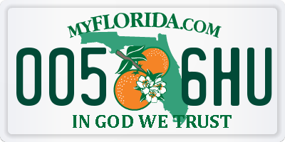 FL license plate 0056HU