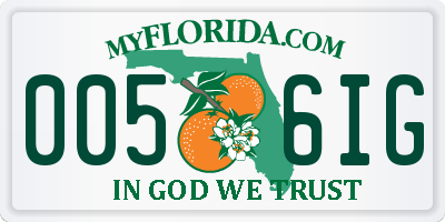 FL license plate 0056IG
