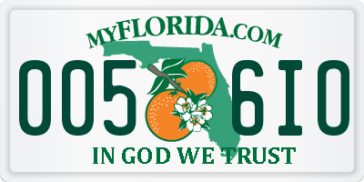 FL license plate 0056IO