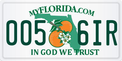 FL license plate 0056IR