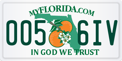 FL license plate 0056IV