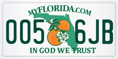 FL license plate 0056JB