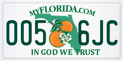 FL license plate 0056JC