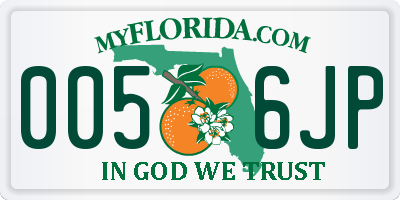 FL license plate 0056JP