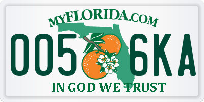 FL license plate 0056KA