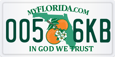 FL license plate 0056KB