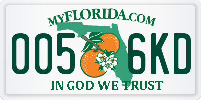 FL license plate 0056KD