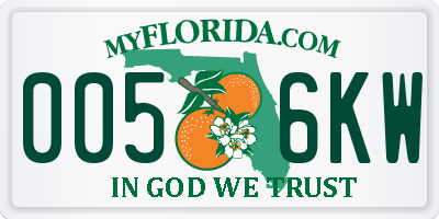 FL license plate 0056KW