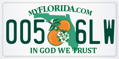FL license plate 0056LW