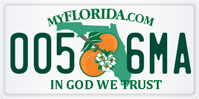 FL license plate 0056MA