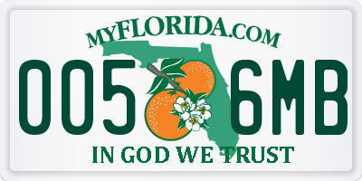 FL license plate 0056MB