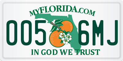 FL license plate 0056MJ