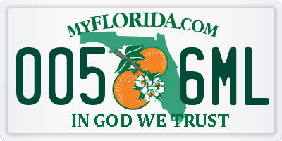 FL license plate 0056ML