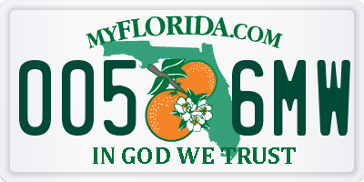 FL license plate 0056MW