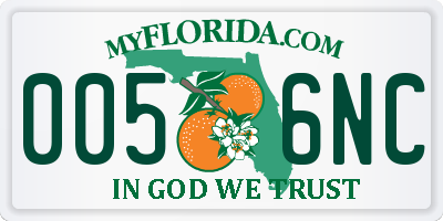 FL license plate 0056NC