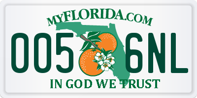 FL license plate 0056NL