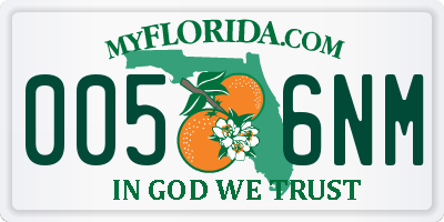 FL license plate 0056NM