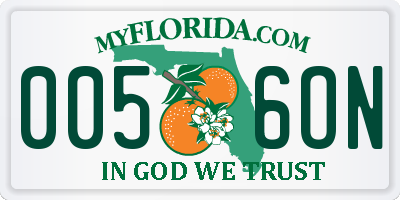 FL license plate 0056ON