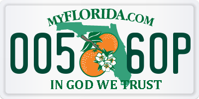 FL license plate 0056OP