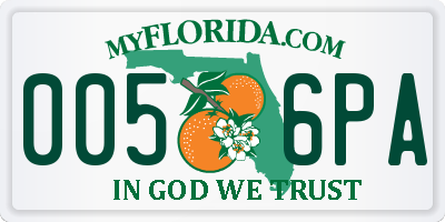 FL license plate 0056PA